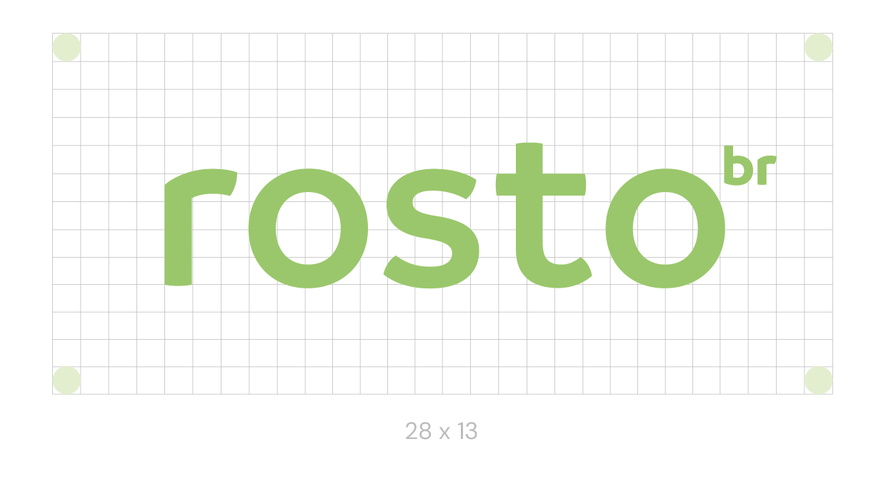 Grade de construção e proteção da logomarca Rosto Brasil.
