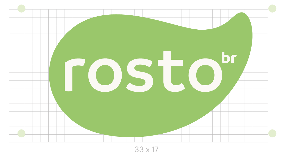 Grade de proteção da logomarca Rosto Brasil em aplicação horizontal.